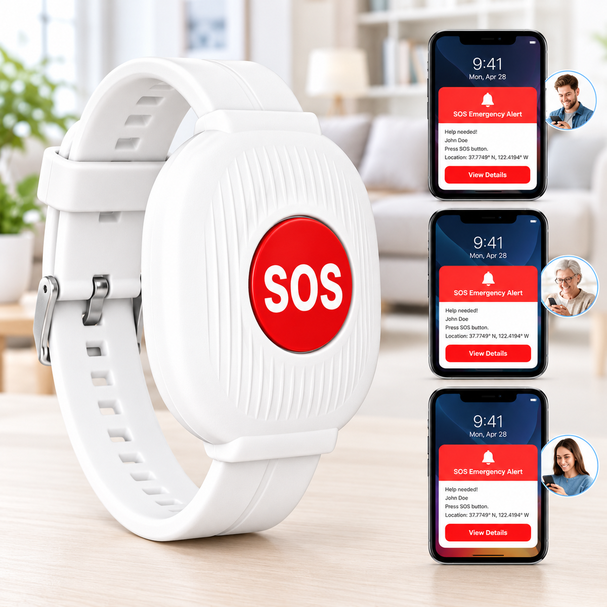 Pulsera de Emergencia con Botón SOS para Mayores