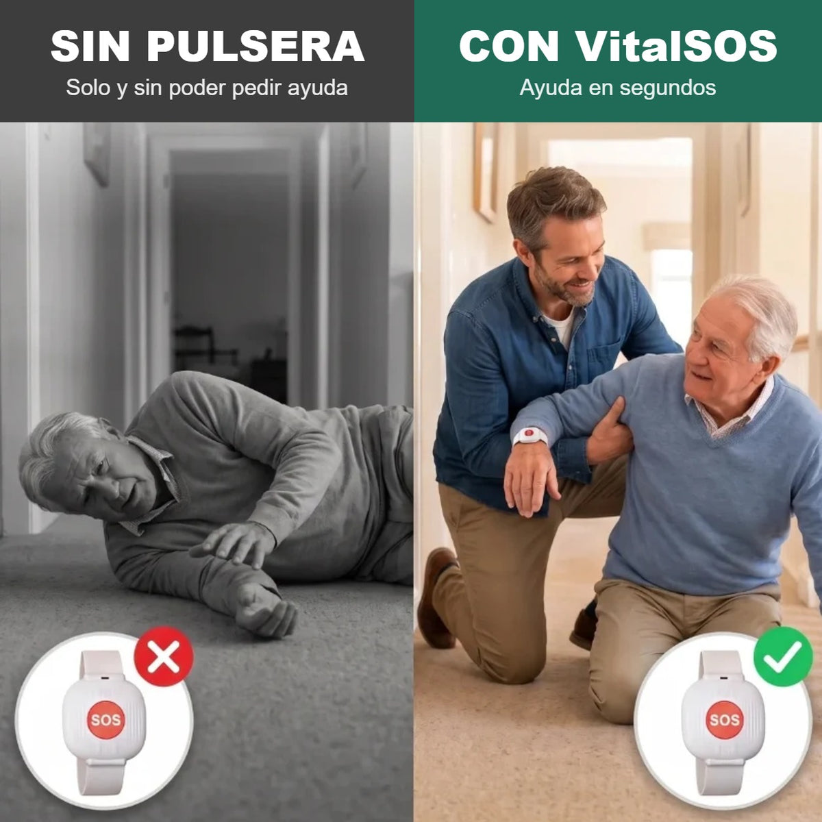 Pulsera de Emergencia con Botón SOS para Mayores